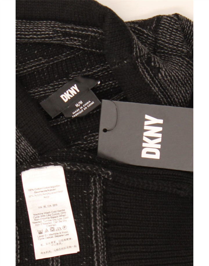 Dkny Herren-Pullover mit Rollkragen, mittelschwarz, gestreift, Baumwolle