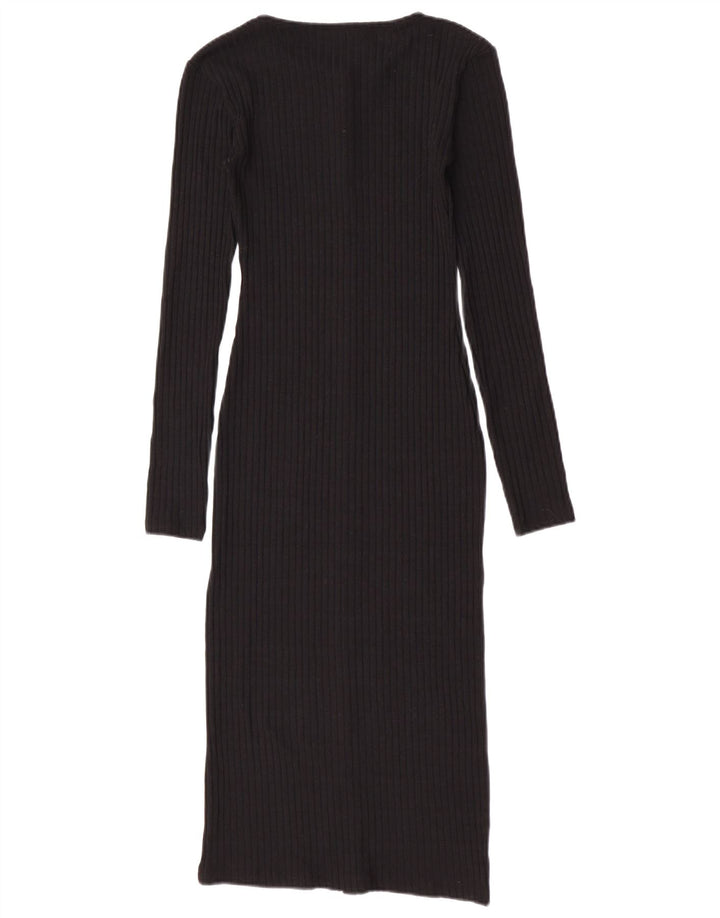 Maglione cardigan lungo da donna Zara UK 8 piccolo poliestere nero