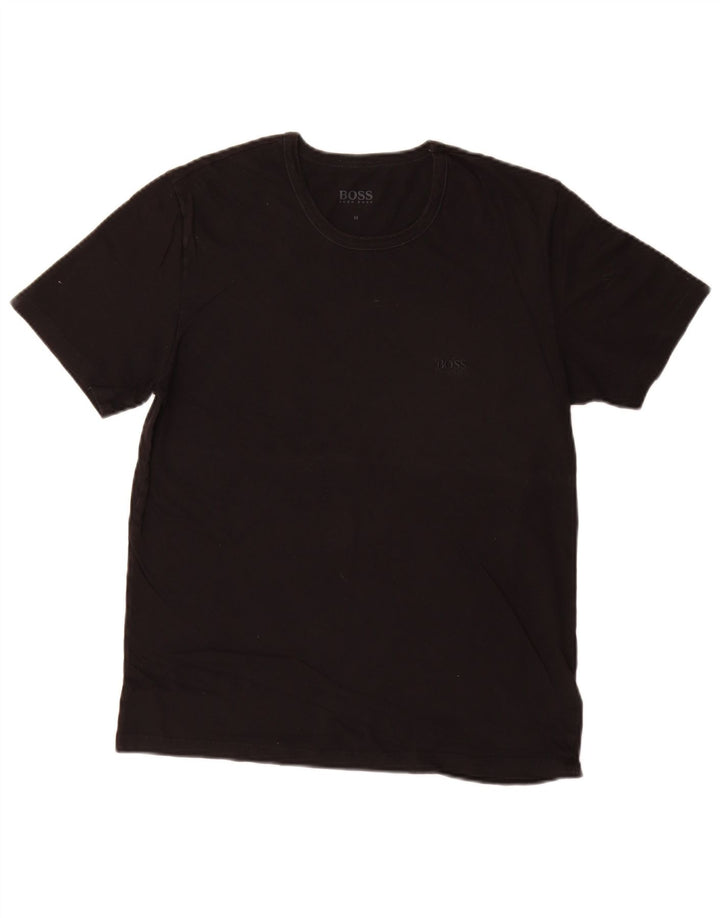 Hugo Boss Mens T-Shirt Top Medium Black Cotton