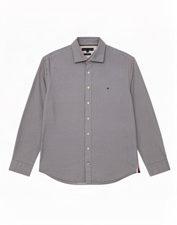 Tommy Hilfiger Mens Regular Fit Shirt 2XL Blue Geometric