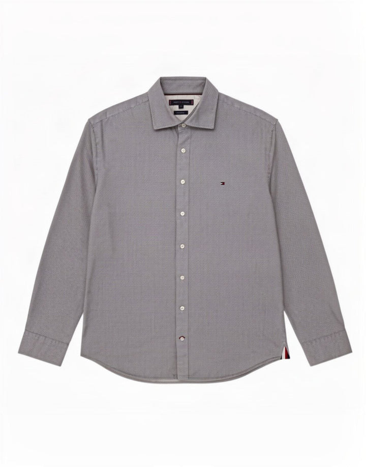 Tommy Hilfiger Mens Regular Fit Shirt 2XL Blue Geometric