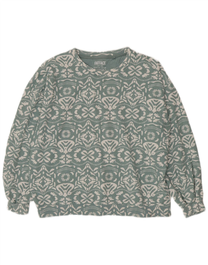 FAT FACE Womens Oversized Sweatshirt Jumper UK 14 Large Blue Paisley