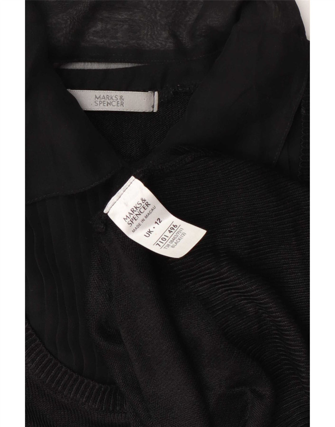 Marks & Spencer Womens Polo Neck Jumper Sweater UK 12 Medium Black