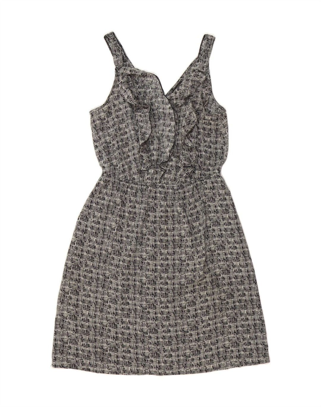 MOSSIMO Womens Sleeveless A-Line Dress UK 10 Small Navy Blue Patchwork Vintage Mossimo and Second-Hand Mossimo from Messina Hembry 