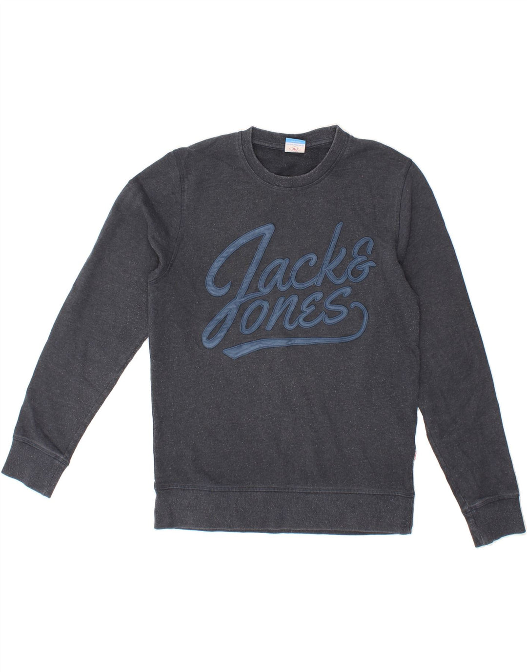 JACK & JONES Mens Graphic Sweatshirt Jumper Small Navy Blue Cotton Vintage Jack & Jones and Second-Hand Jack & Jones from Messina Hembry 