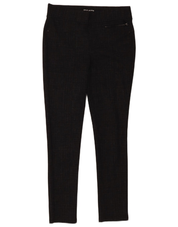 Pantaloni casual skinny da donna Dkny piccoli W27 L28 poliestere a quadri neri