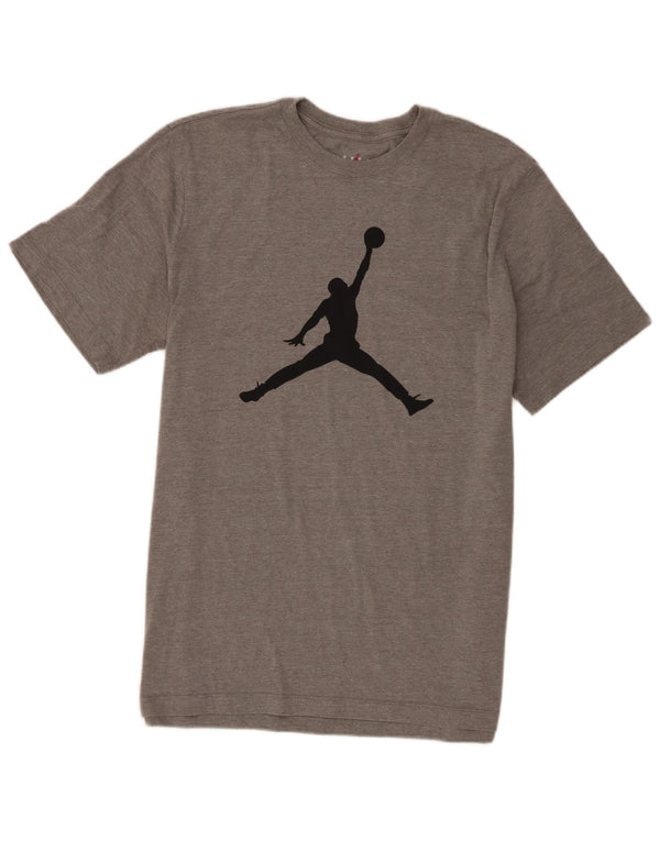 Jordan Mens Graphic T-Shirt Top Large Grey Cotton