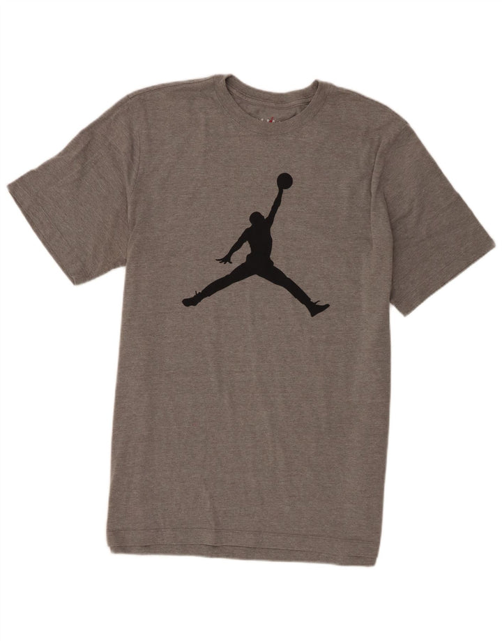 Jordan Mens Graphic T-Shirt Top Large Grey Cotton