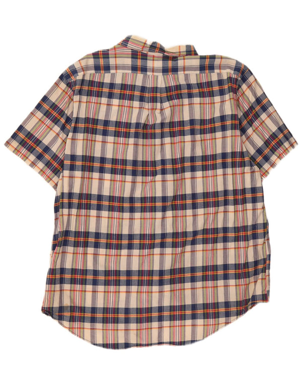 Ralph Lauren Mens Short Sleeve Shirt 2XL Beige Check Cotton