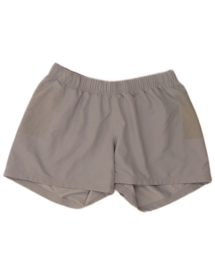 Nike Womens Dri Fit Graphic Sport Shorts UK 16 Large Grey Polyester