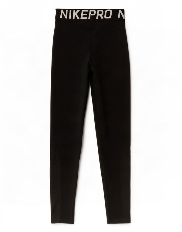 Женские леггинсы с рисунком Nike Dri Fit UK 14, большой черный полиэстер