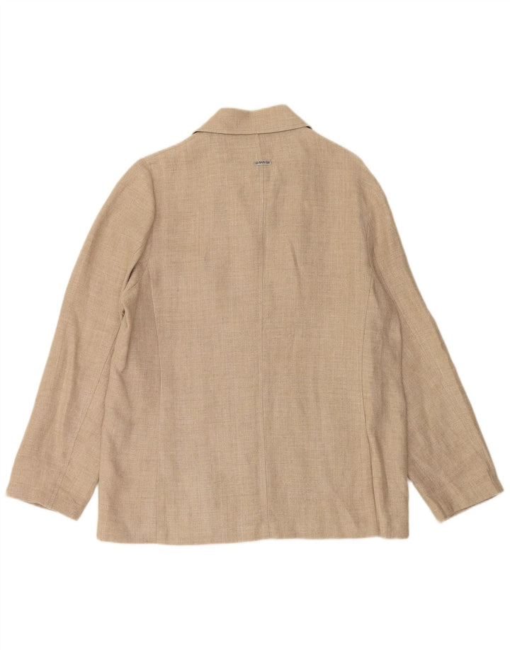 LES COPAINS Dame 4-knaps blazerjakke IT 46 Stor beige hør