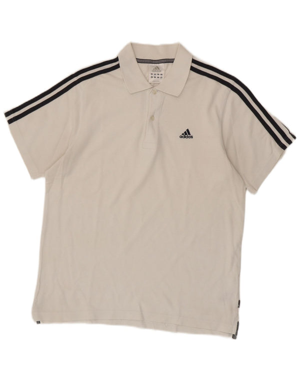 Adidas Polo Homme Blanc Moyen Coton