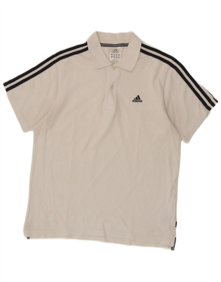 Adidas Polo Homme Blanc Moyen Coton