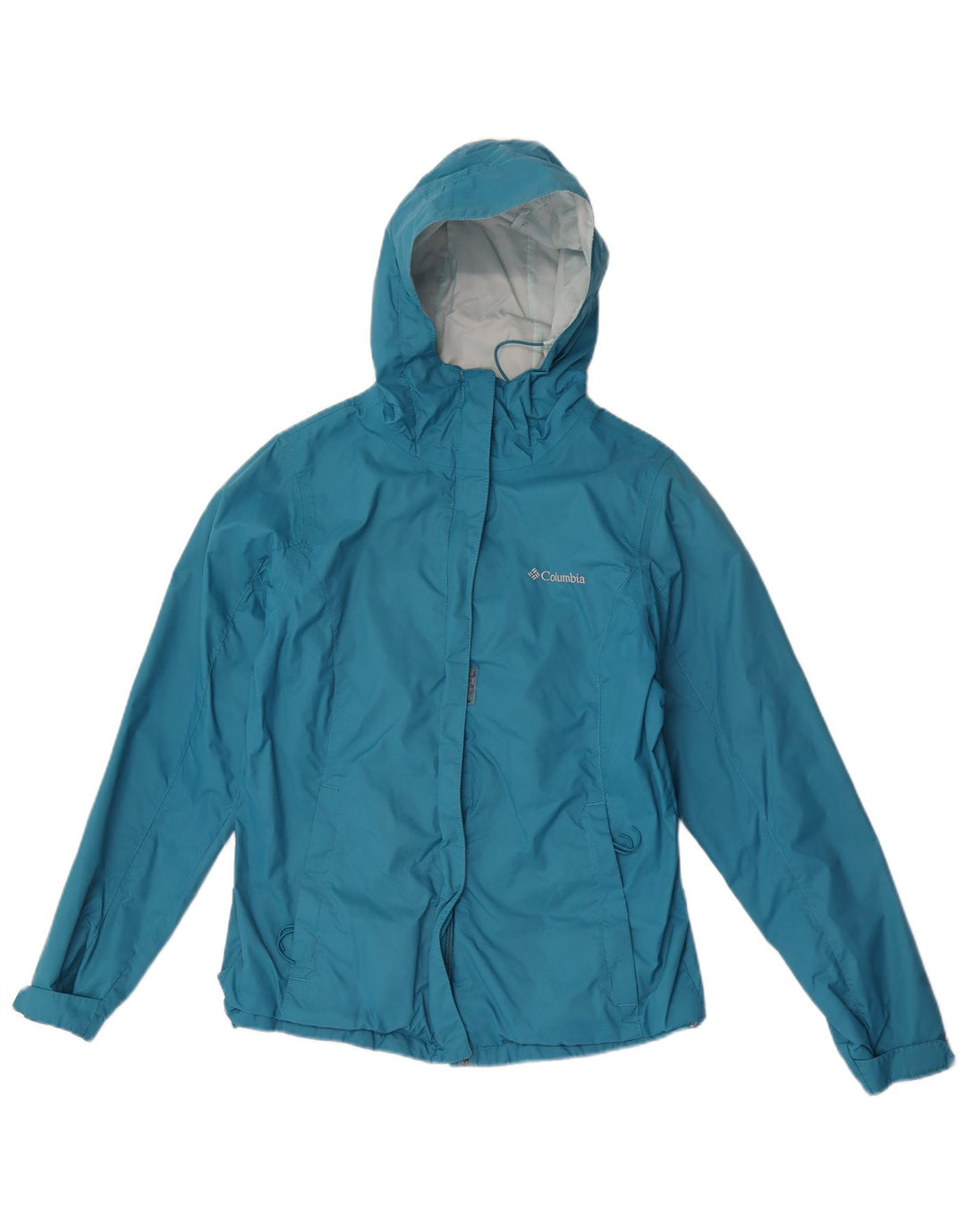 Columbia Womens Hooded Oversized Rain Jacket UK 10 Small Blue Nylon
