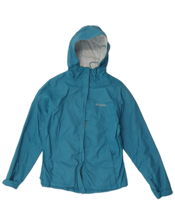 Jachetă de ploaie supradimensionată cu glugă Columbia pentru femei UK 10 Small Blue Nylon