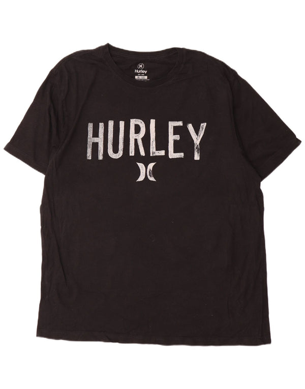 Hurley Mens Graphic T-Shirt Top XL Black Cotton