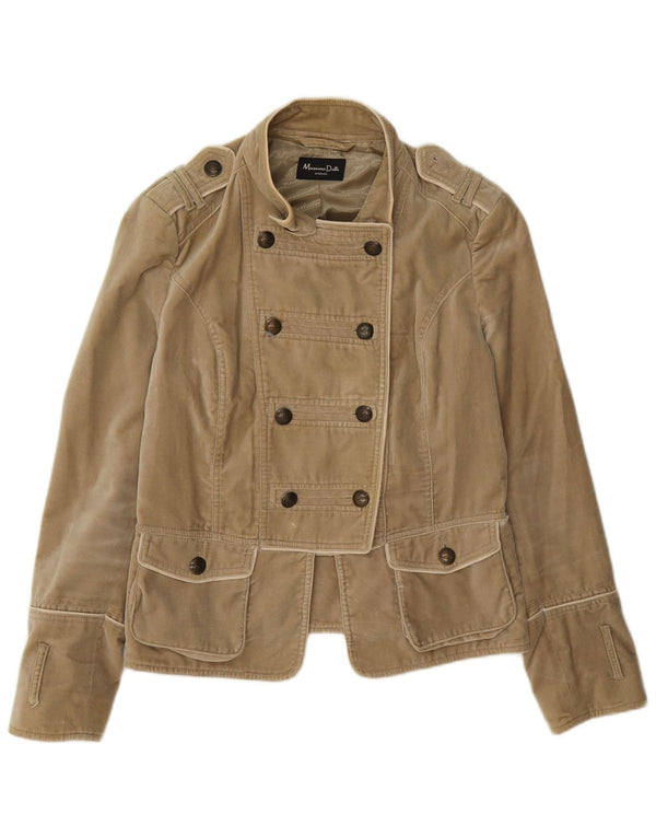 Massimo Dutti Chaqueta Militar De Doble Botonadura Mujer UK 40 XL Beige
