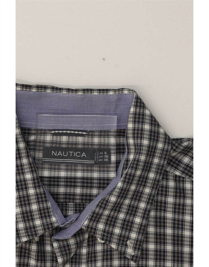 NAUTICA Mens Shirt XL Grey Check Vintage Nautica and Second-Hand Nautica from Messina Hembry 