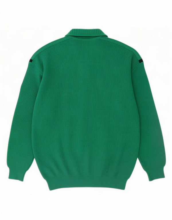 Navigare Mens Polo Neck Jumper Sweater Large Green Wool