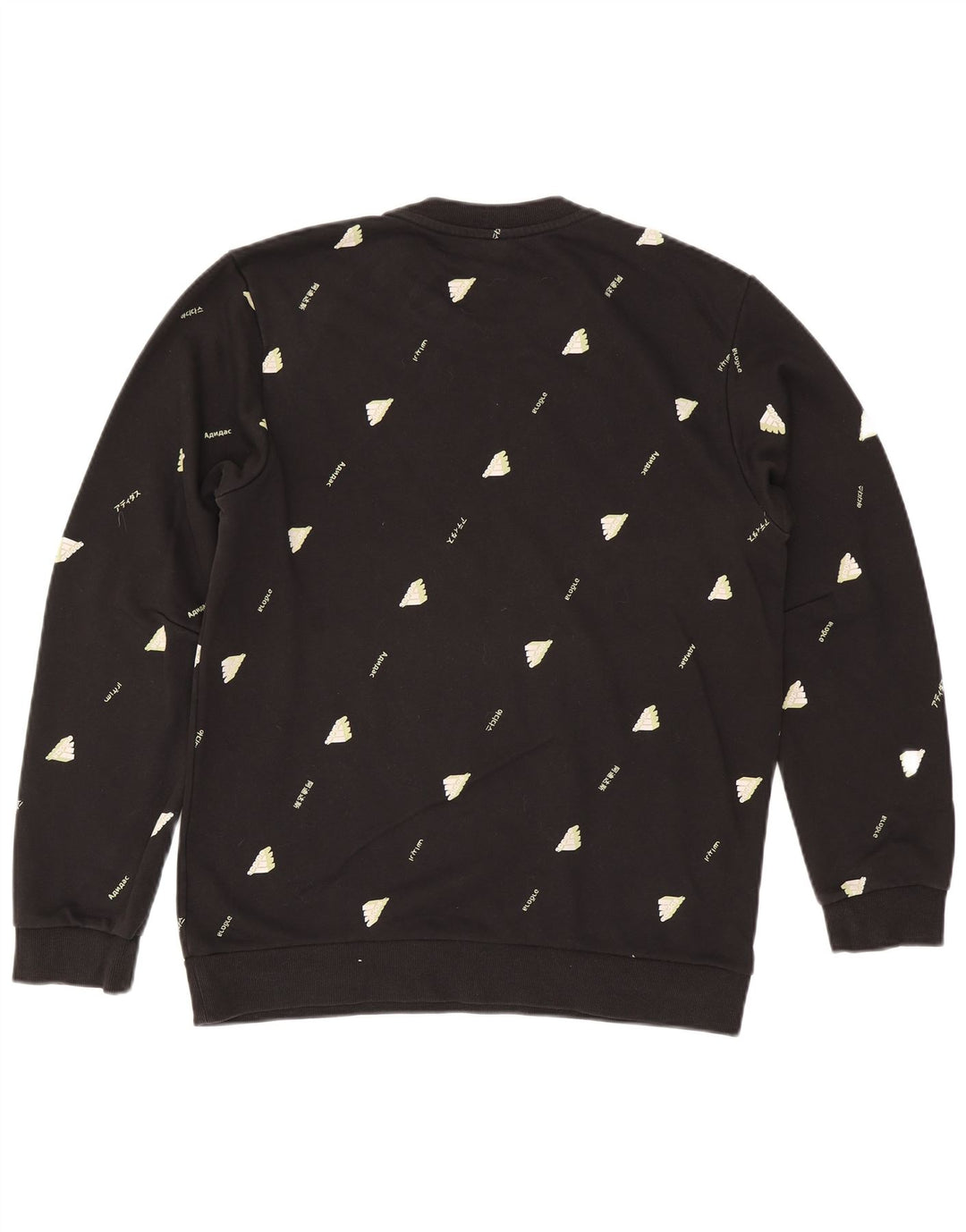 Adidas Mens Graphic Sweatshirt Jumper Large Black Cotton