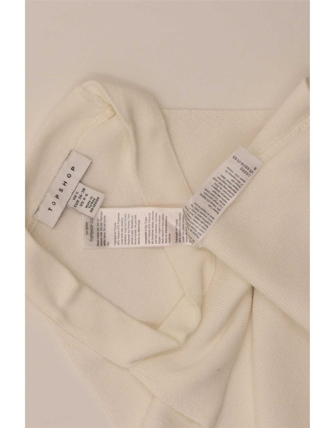 Topshop Womens Crop Halter Top UK 8 Small White Viscose