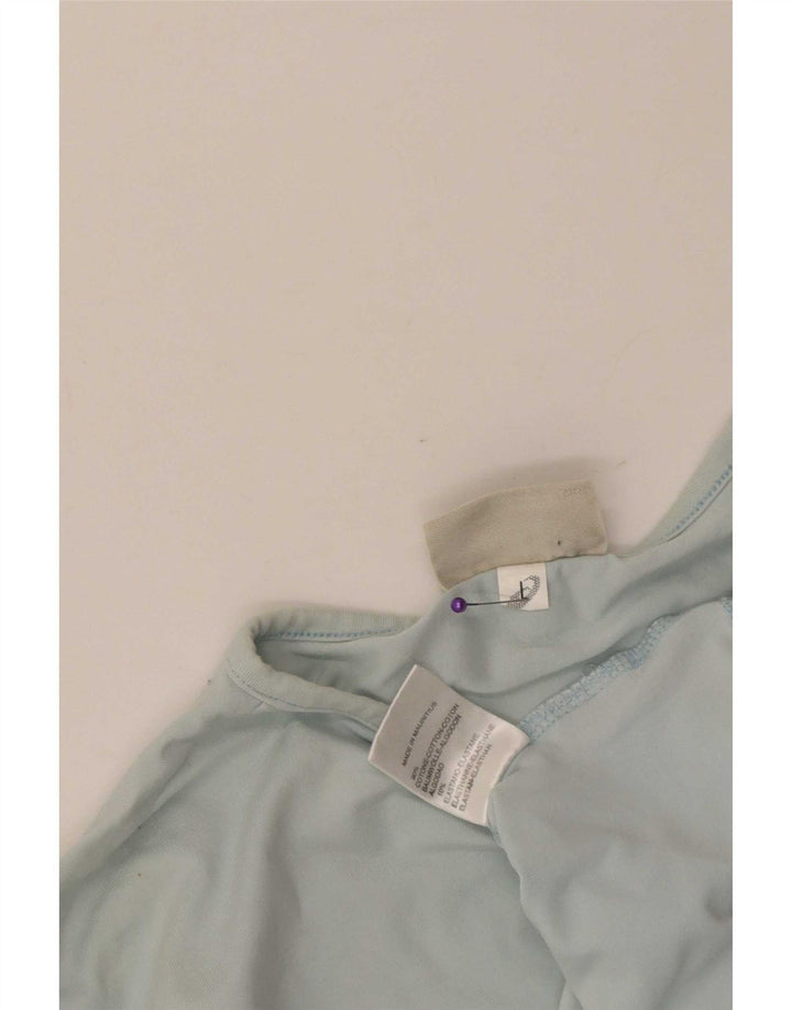 Asics Womens Top Long Sleeve UK 14 Large Blue Cotton