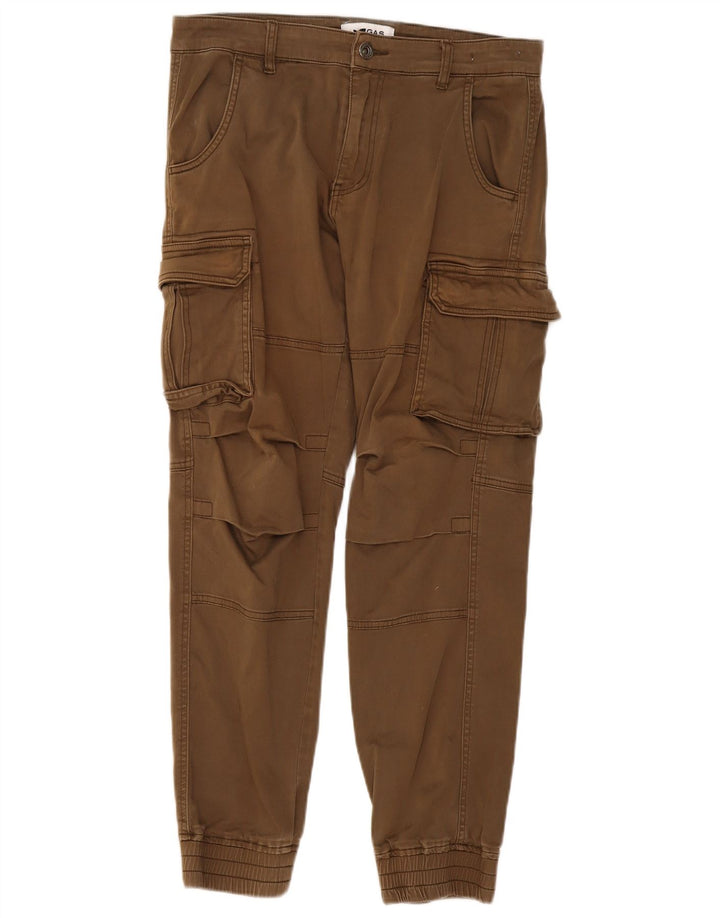 Gas Mens Joggers Cargo Trousers Large W34 L29 Beige