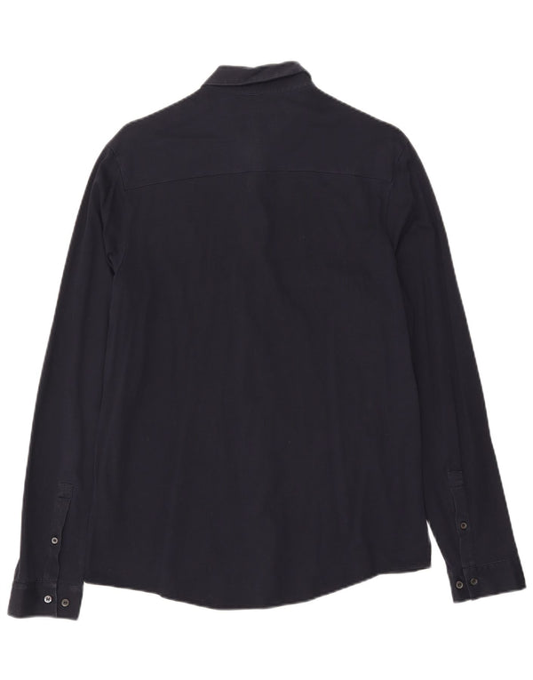 Cos Mens Shirt Medium Navy Blue Cotton
