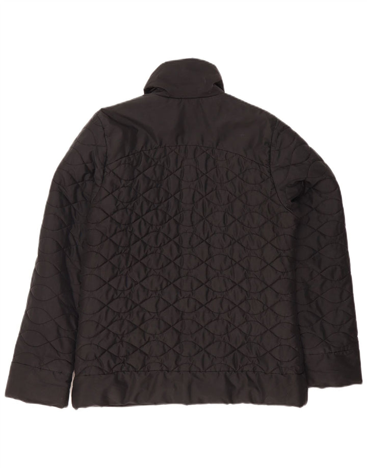 Adidas Womens Quilted Jacket UK 12 Medium Black Polyester