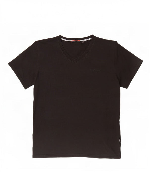 Pierre Cardin Damen T-Shirt Top UK 18 XL Schwarz Baumwolle