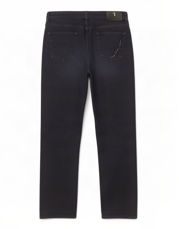 Trussardi Damen Straight Jeans W28 L30 Marineblaue Baumwolle