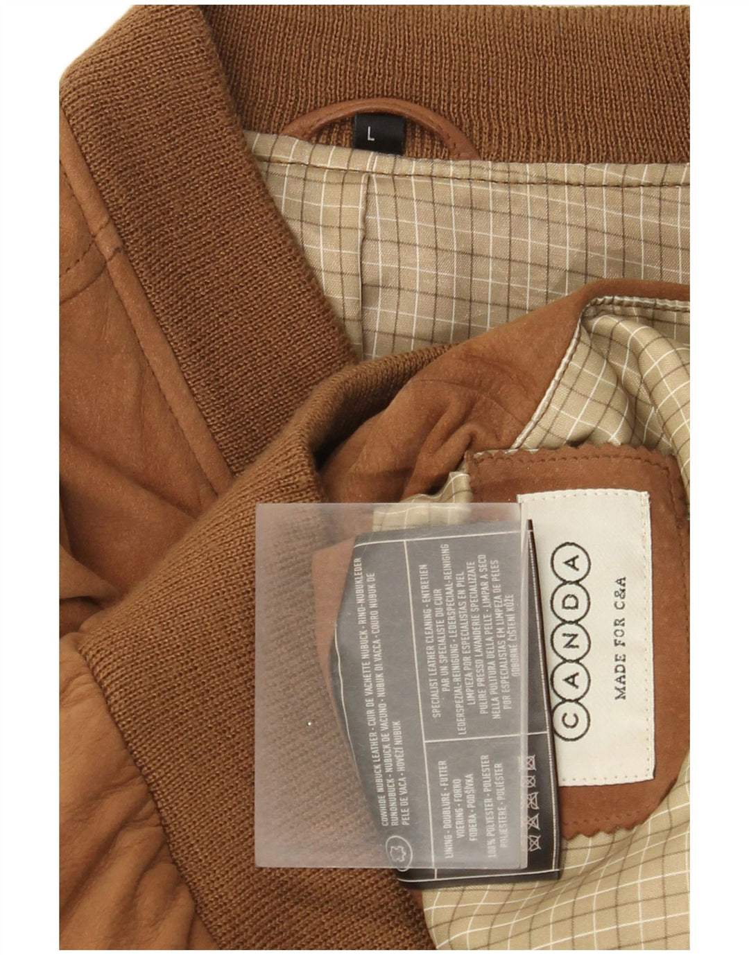 Canda Chaqueta Bomber de Ante para Hombre UK 40 Grande Cuero Marrón