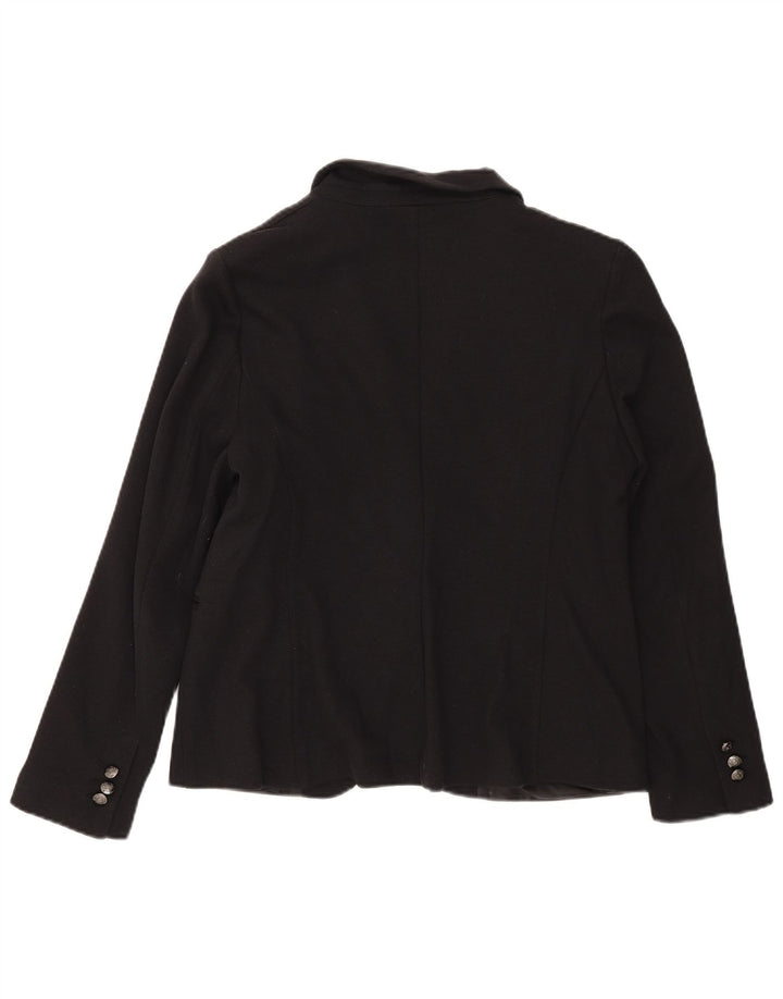 Jaqueta blazer feminina Marks & Spencer com 1 botão Reino Unido 16 grande algodão preto