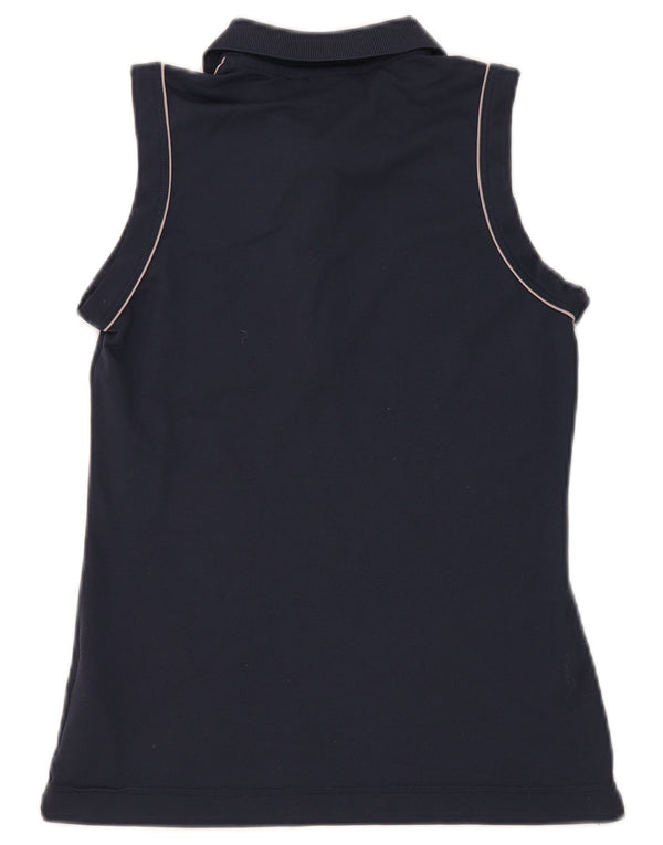 Chervo Dame ærmeløs poloshirt IT 40 Small Navy Blue Polyamid Sports