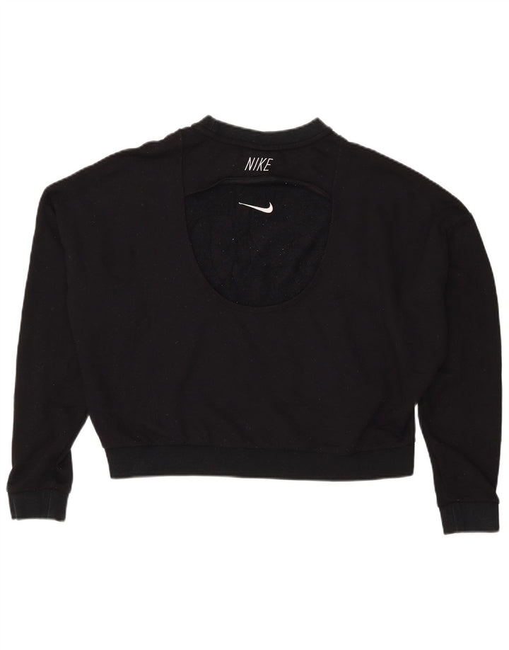 Felpa corta oversize da donna Nike UK 18 XL poliestere nero