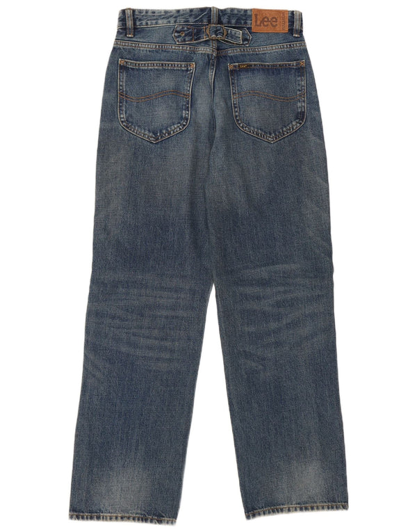 Lee Mens Distressed Straight Jeans EU 34 XS W24 L30 Plavi pamuk