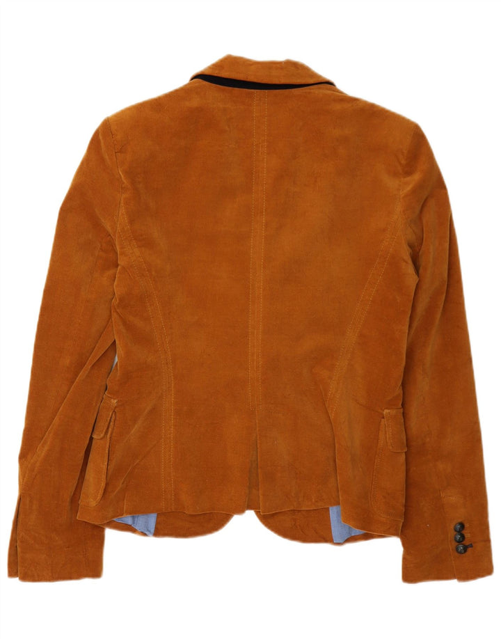 Zara Dame 2 Button Blazer Jacket UK 12 Medium Brun Bomuld