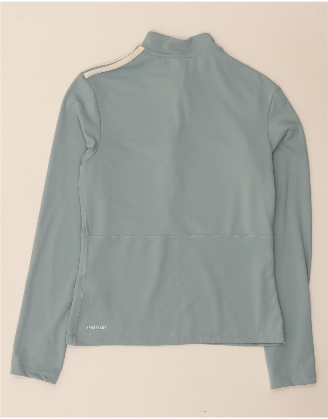 Adidas Womens Aeroready Zip Neck Pullover Tracksuit Top UK 16/18 Large Blue