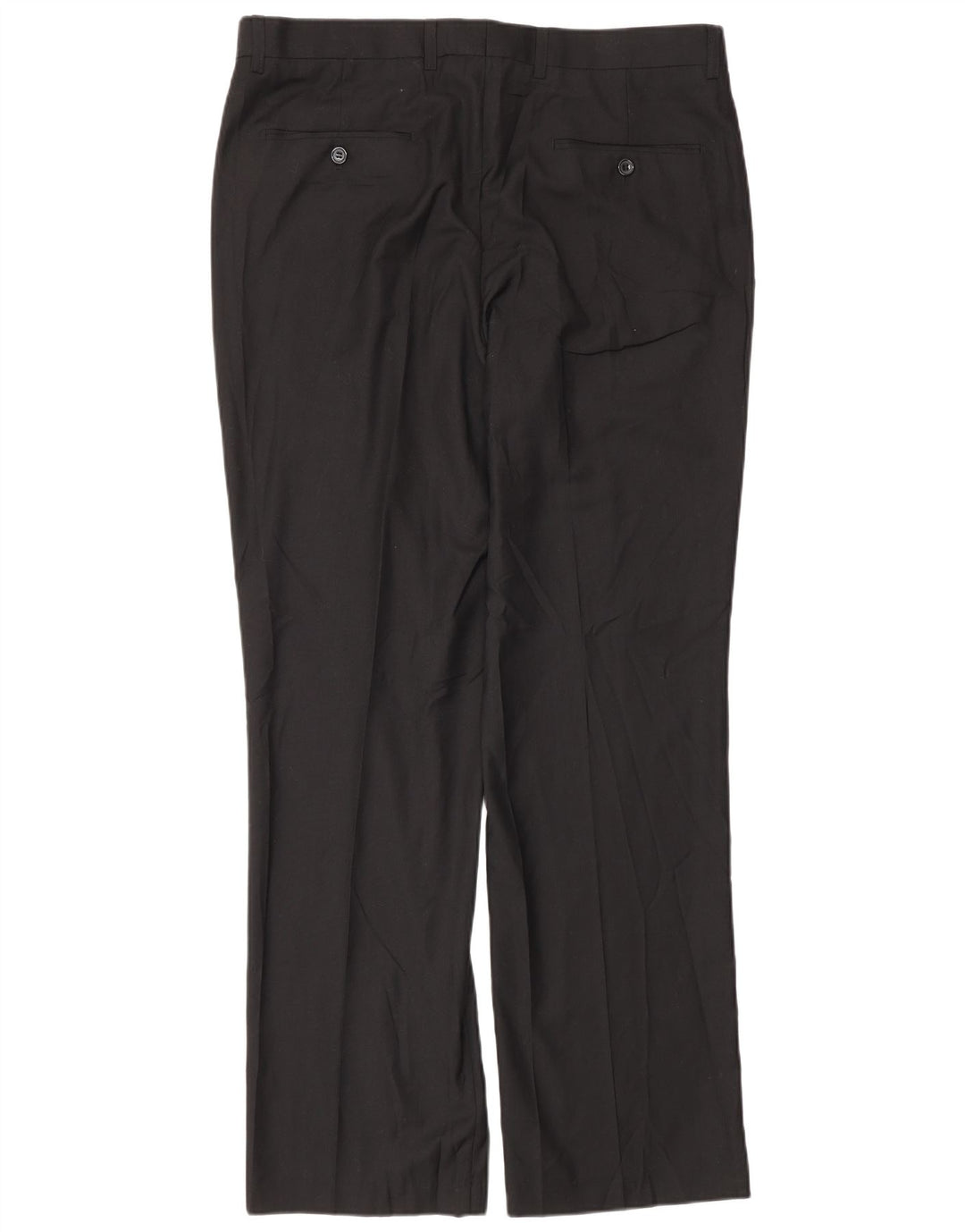 Pierre Cardin Mens Straight Suit Trousers W36 L32 Black Polyester