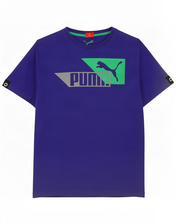 Puma Mens Graphic T-Shirt Top Medium Navy Blue Cotton