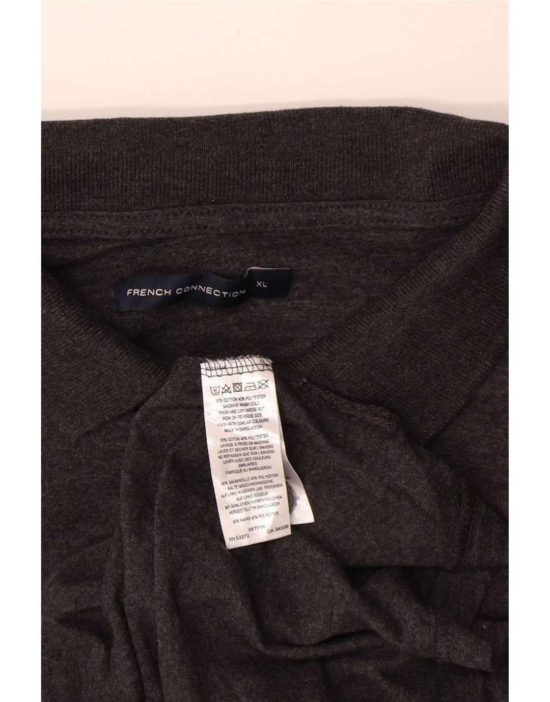French Connection Mens Polo Shirt XL Grey Flecked Cotton