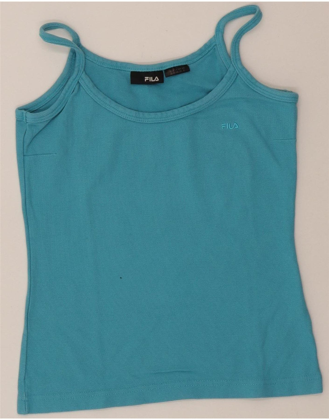 FILA Womens Crop Cami Top UK 12 Medium Blue Cotton Vintage Fila and Second-Hand Fila from Messina Hembry 