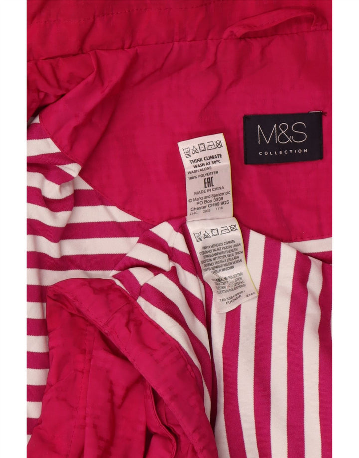 Marks & Spencer Damen-Regenjacke mit Kapuze, UK 18, XL, Rosa, Polyester
