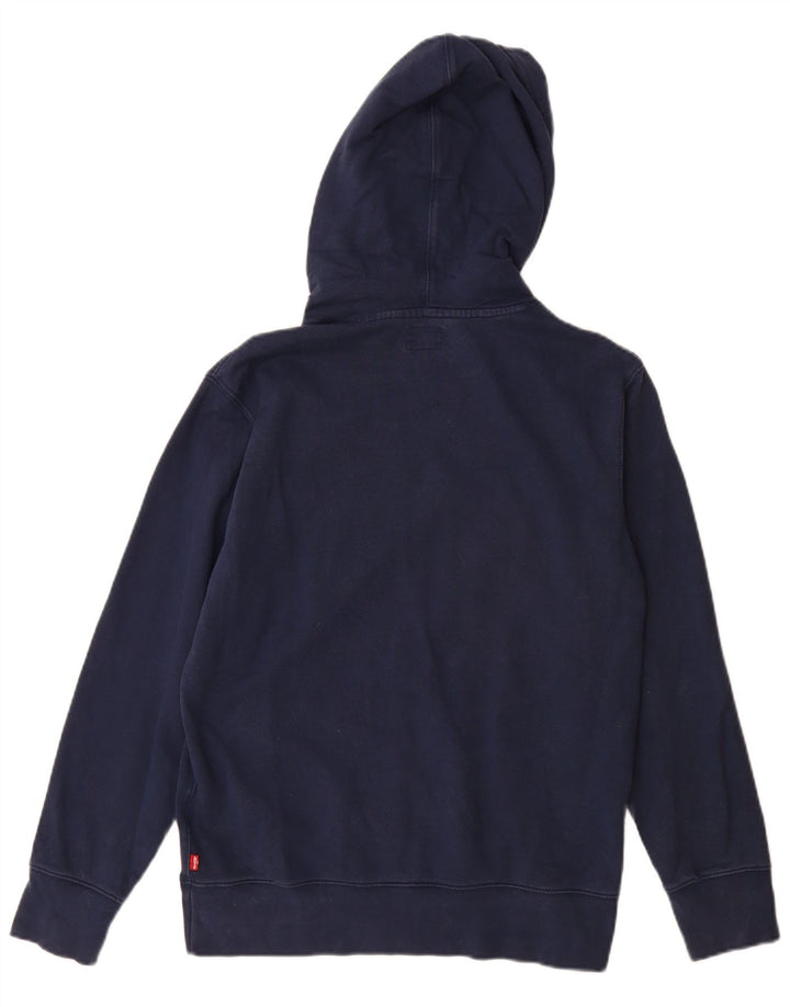 Levi's Mens Graphic Hoodie Jumper Small Navy Blue Cotton