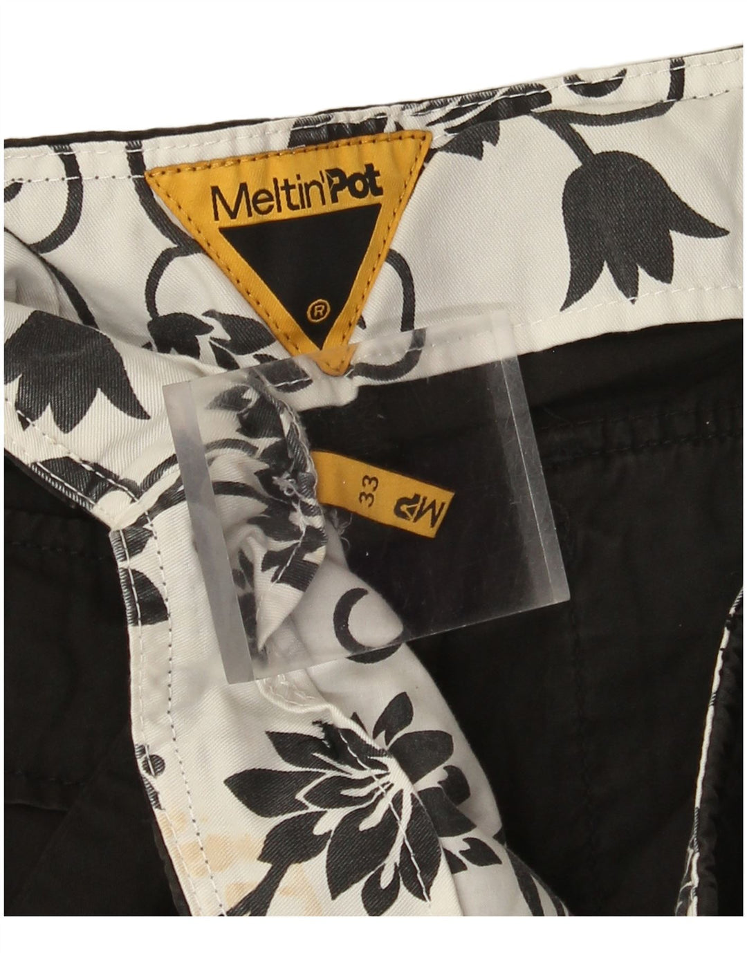 Meltin' Pot Mens Straight Cargo Trousers W33 L32 Black