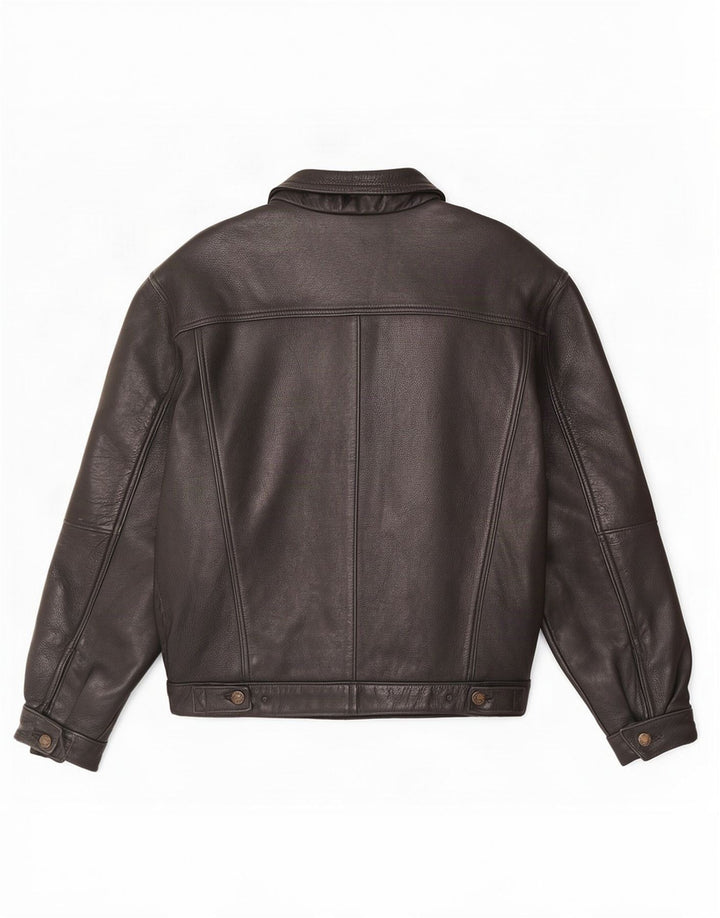 veste en cuir homme vintage UK 38 Noir Moyen