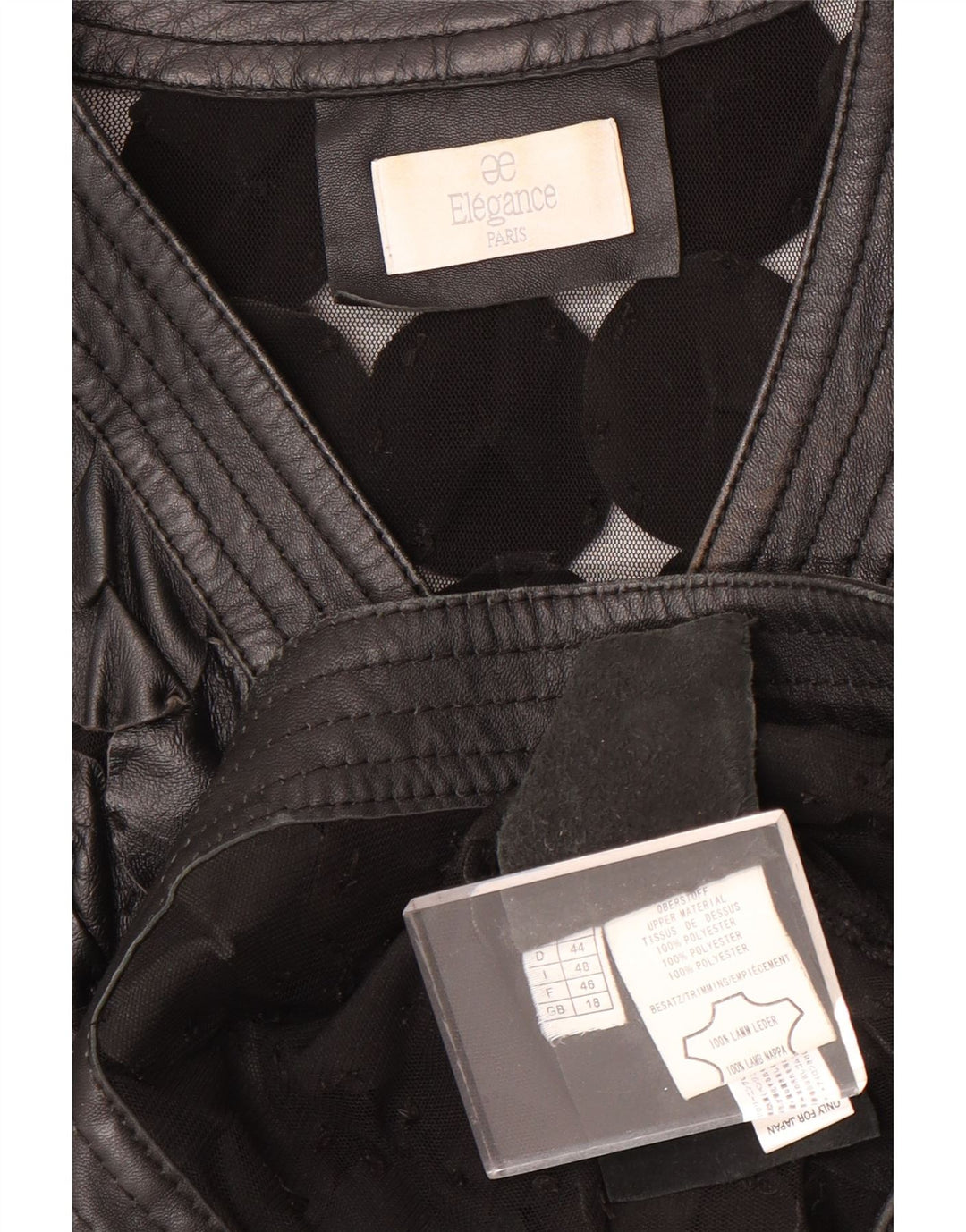 Elegance Veste Blazer 3 Boutons Femme UK 18 XL Noir Géométrique