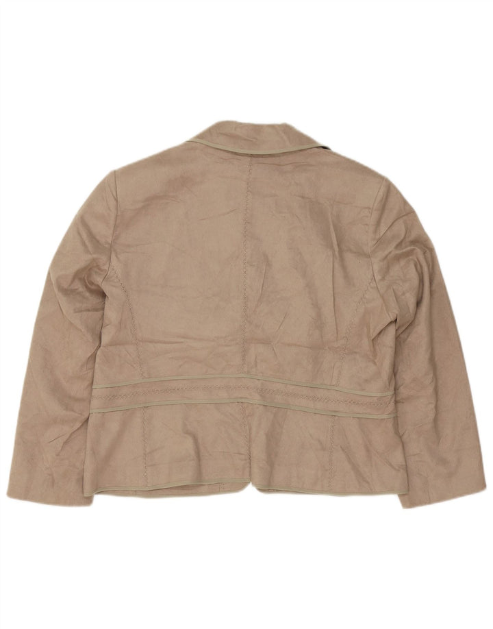 Jaqueta Blazer Feminina Marks & Spencer Reino Unido 18 XL Bege Poliéster