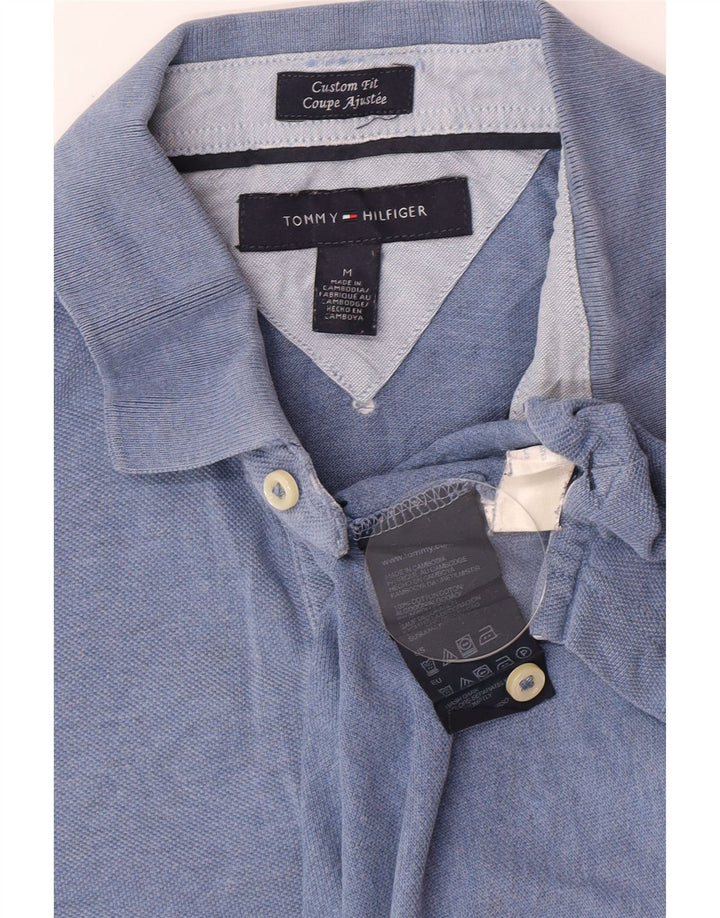 Tommy Hilfiger Mens Custom Fit Polo Shirt Medium Blue Cotton